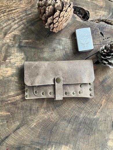 Handmade Tobacco Pouch Brown | Personalized Leather Rolling Case | Custom Bag for Men | the Dad - Etsy