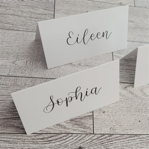Handwritten Calligraphy Place Cards: Folded Wedding, Holiday, Event Seating - Etsy