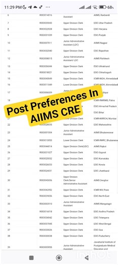 AIIMS CRE Post Prefrence Form Fill #HowToFillPostPreferenceInAiimsCRE2025 #aiimsCRELDCUDC