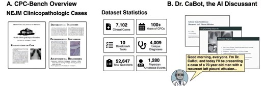 An AI system goes head-to-head with a human expert to work through a challenging medical case