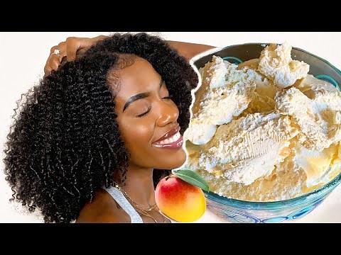 DIY MANGO BUTTER RECIPE FOR NATURAL HAIR - BOMB MOISTURE AND SHINE! Twistouts, Braidouts, and More!