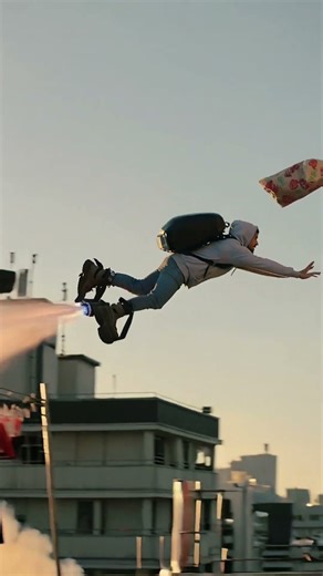 He Tried Flying Over Rooftops With Jet Boots!