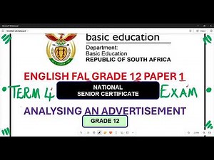 English Fal Grade 12 Analyzing an Advertisement Paper 1 November Term 4