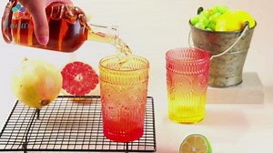 Loivttvv 6pcs Vintage Drinking Glasses Set, 12 oz Green Highball Glasses, Embossed Ribbed Glassware Cups for Cocktail, Water, Juice, Coffee, Whiskey