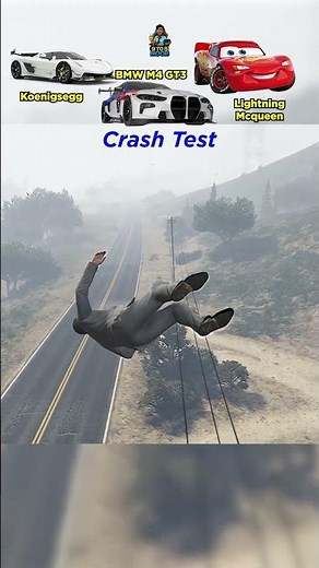 Crash Test #BMW M4 GT3#Lightning McQueen#koenigsegg #gta5 #gta5shorts #gtaonline #howtogetmoreviews