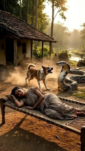 Brave Dog Saved Village Girl From Giant Python ❤️ #shorts #3danimation #ytshorts #ai