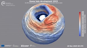 8.2K views · 327 reactions | Watch the evolution of the ozone hole between 4 July and 29 November 2023, as reported by @CopernicusECMWF More information is available here https://atmosphere.copernicus.eu/fourth-largest-southern-hemisphere-ozone-hole-end-november | Copernicus EU | Facebook