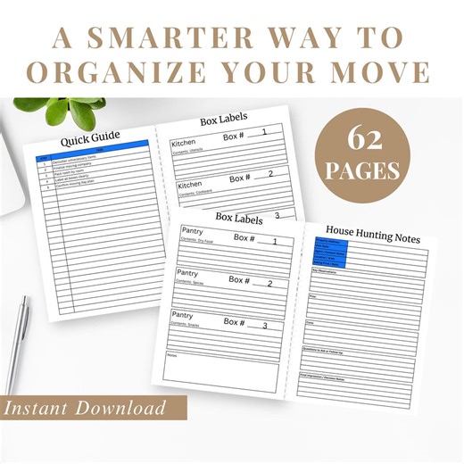 Moving Planner Checklist, Relocation Organizer, New Home Binder (digital Download) - Etsy