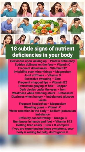 18 subtle signs of nutrient deficiencies in your body