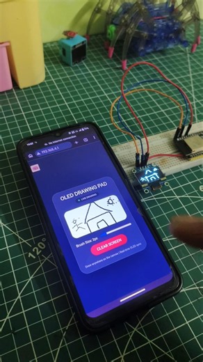 Draw on OLED Using Your Phone! 📱🎨 ESP32 Project GSN CREATIONS #youtube #shorts #esp32 #oled #esp32