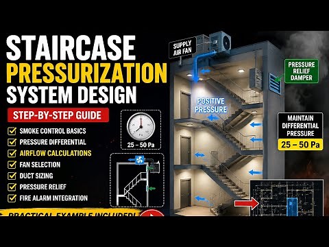 Staircase Pressurization System Design Explained | Smoke Control Calculations | NFPA & ASHRAE Guide