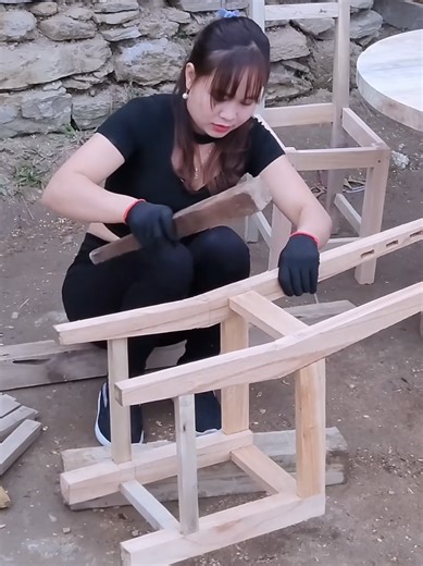 a spacious bed and wooden table that I made and how I tamed wild bees to raise