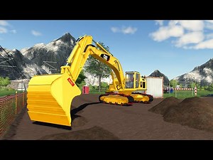 CATERPILLAR 320E Excavator Digs A Trench [Farming Simulator 19]