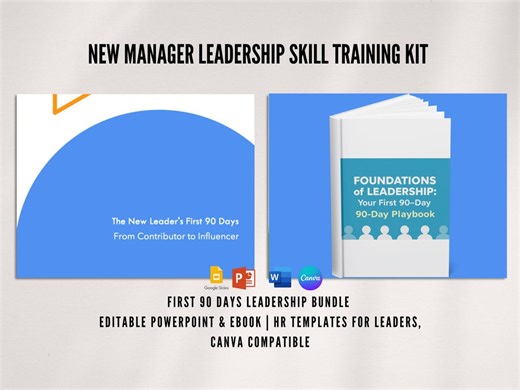 New Manager Training Kit: 90-day Leadership Bundle (editable PPT, Canva & Ebook PLR) - Etsy