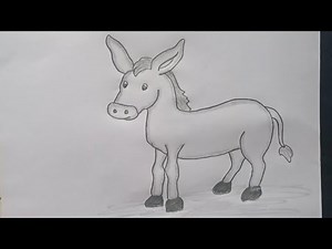 how to draw a donkey 🐴|easy way to draw donkey step by step