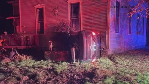 Car crash into Hollis home forces occupants to evacuate