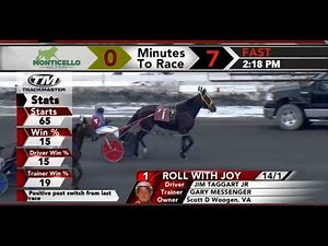 Monticello Raceway - 6,900 OPEN FILLIES AND MARES Pace February 7, 2022