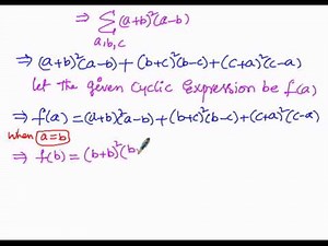 Algebra Factorizing Cyclic Expression