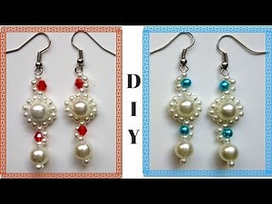 Beading earrings tutorial for beginners. 10 minutes DIY Earrings