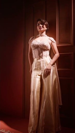 Stunning Off-White & Gold Tissue Palazzo Set | Helen by Rangoli India 2025