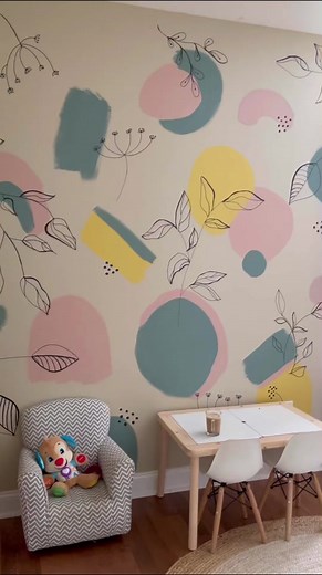 This chalkboard was an easy and inexpensive addition to the playroom. Every kid needs to act like the teacher right?! #playroominspo #playroommakeover #playroom #kidsroommakeover #diyproject #diyhomedecor