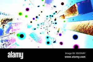 This seamless video loop showcases a vibrant tunnel filled with colorful shapes and swirling patterns, creating a captivating visual effect for relaxation or entertainment.