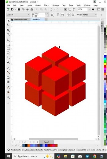 3D Cube Design in CorelDRAW 🔥 | Easy 3D Block Tutorial