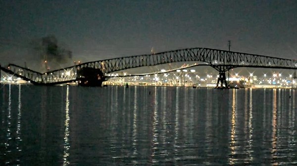 Video shows collapse of Francis Scott Key Bridge in Baltimore