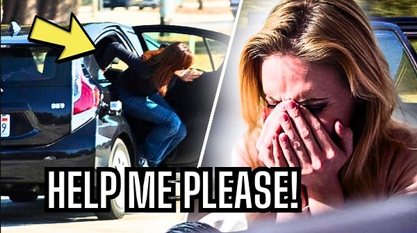 Driver Notices Girl Making Weird Signals, When He Follows Her He Discovers A Shocking Secret