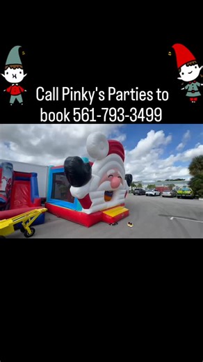 Maggie on Instagram: "Pinky's Parties is super excited to announce that we have partnered with Skyler and Jay to create so many happy lifetime memories all over South Florida!! Just like all of us at Pinky's Parties, they go the extra mile to have some custom inflatables made to stand out to our clients. Today it feels like Christmas as the warehouse opens our gifts to you! Here is just one of our holiday combo units the Santa Combo! Call Pinky's Parties 561-793-3499 to help plan your event toda