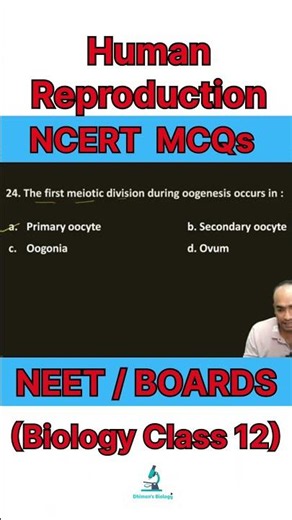 NEET MCQs | NCERT MCQs | Human Reproduction Class 12 Biology| Biology shorts #neet #class12biology