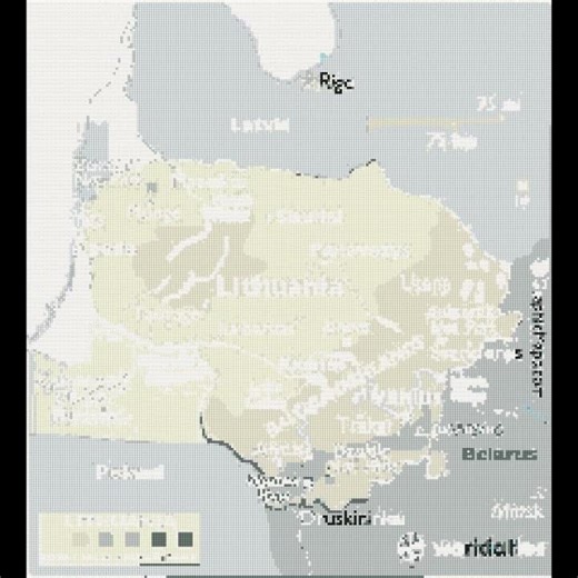 Lithuania map with city names