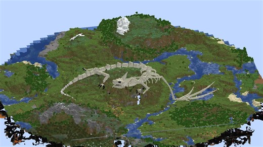 "Wow is all I can say": Minecraft player creates giant dragon skeleton build leaving community impressed