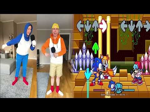 Friday Night Funkin Vs Classic Sonic and Tails Dancing Meme In Real Life with ‪@HoneyBunny-du4zv‬ 10 min