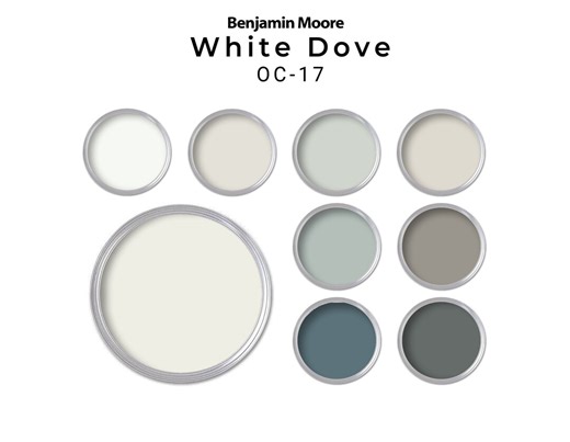 White Dove Benjamin Moore Home Paint Palette | White Dove Whole House Coordinating Paint Palette - Etsy