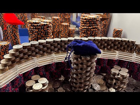 Truck load of gold and cash inside the high limit coin pusher