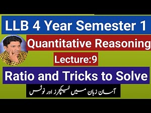 LLB 4 Year Semester 1| Qualitative Reasoning|Ratio| How to Solve Ratio|