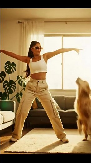 Girl Dances with Her Dog 😍🐶 Cutest Viral Dance Shorts