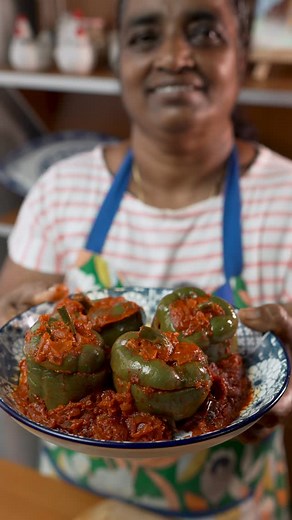 Maria Cooks on Instagram: "Mince Stuffed Capsicum (Goan Style) 🍖🫑 Goa is home to many hidden culinary gems, and one such delicacy is Beef Mince Stuffed Capsicum. In this dish, tender beef mince is seasoned with spices, stuffed into whole capsicums, and then gently simmered in a rich Goan Recheado masala. The result is a mouth-watering combination of smoky, spicy, and tangy flavors that make this dish truly special. Here, Aunty Maria takes you through the step-by-step process of preparing this