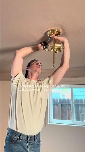 Installing our flush mount light ✨