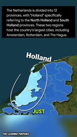 Holland vs The Netherlands: They're NOT the Same! 🇳🇱🤯. #geography#map#world#fyp#documentary#usa