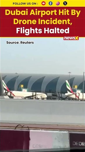 Smoke Billows Near Dubai Airport After Drone Attack, Flights Suspended #dubai #shorts
