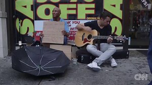 This musician busks on the streets of New York -- not for himself, but to earn money for the homeless people he sits beside: http://cnn.it/2c2X6X0 | CNN International