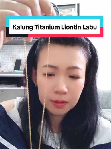 Kalung Titanium Liontin labu korean, desaiin elegan, anti karat, tidak bikin iritasi pada kulit,Warna Gold #perhiasan #kalungtitanium #kalung