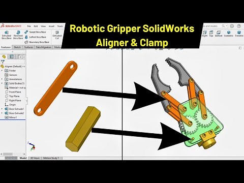 Robotic Gripper Design in SOLIDWORKS| Clamp and Aligner