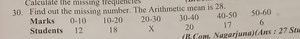 Find the missing frequency (X) in the grouped frequency distrib... | Filo