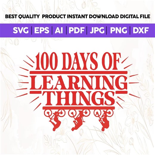 100 Days of Learning Things SVG PNG, 100th Day of School Shirt Design, Teacher Shirt Design, Cricut Cut File ,trendy SVG, (digital Download) - Etsy