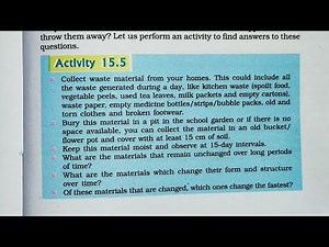 Activity 15.5, Our Environment, Chapter 15, 10th Class