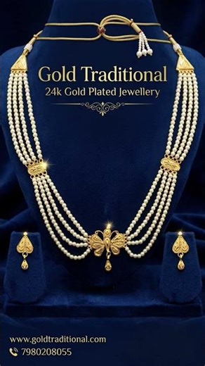 Gold Moti Necklace 24k Gold Plated Jewellery with Guaranteed Rs. 2390/-