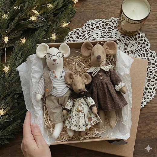 Mouse Family Sewing Pattern Set PDF — Stuffed Animal, Cloth Mice With Clothes, Soft Doll - Etsy New Zealand